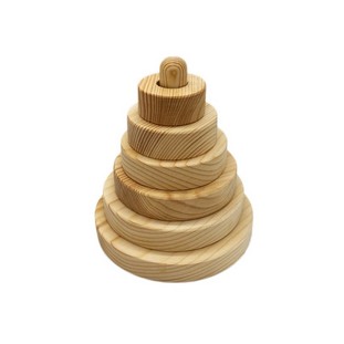 Круглая пирамидка деревянная