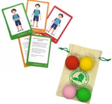 Набор мячей-прыгунов (4 шт., цвет: ассорти) + карточки