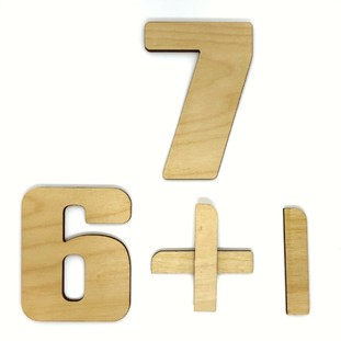 Тактильный состав числа (фанера) - 4